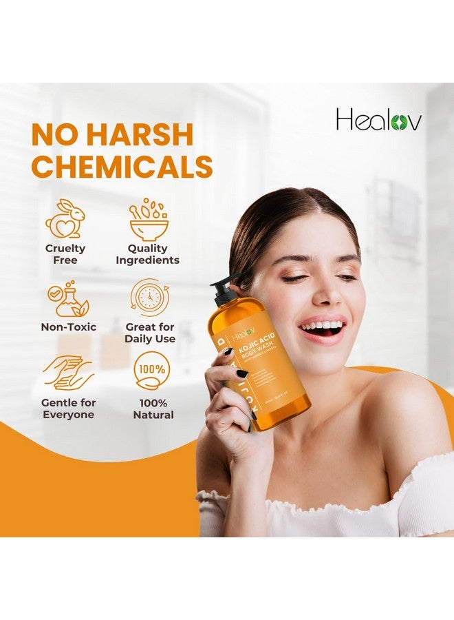 Healov Kojic Acid Soap for Hyperpigmentation - Skin Brightening Kojic Papaya Body Wash - Dark Spot Soap Reduces Acne, Scars, and Evens Skin Tone - Turmeric Body Wash for Brighter Glowing Skin - Image 5