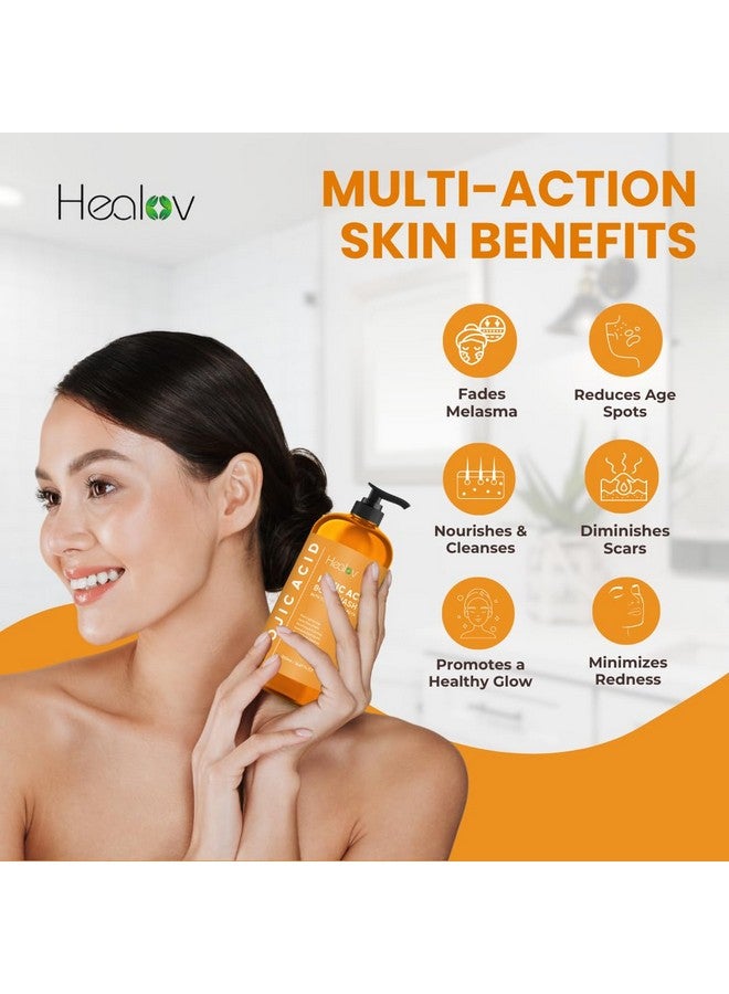 Healov Kojic Acid Soap for Hyperpigmentation - Skin Brightening Kojic Papaya Body Wash - Dark Spot Soap Reduces Acne, Scars, and Evens Skin Tone - Turmeric Body Wash for Brighter Glowing Skin - Image 2