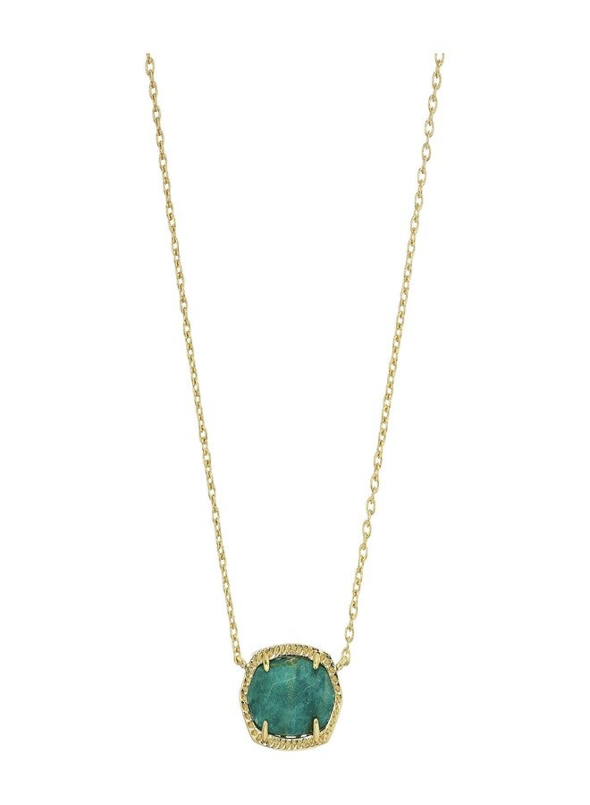 Kendra Scott Elisa Birthstone Necklace Gold Dark Teal Amazonite One Size