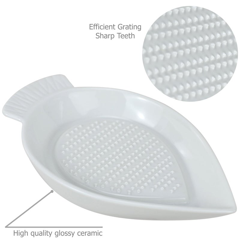 EIKS Ceramic Grater Plate for Grinding Wasabi Ginger Garlic Cheese Carrot Fruits Vegetables, Working for Home Kitchen Cooking Preparation - Image 5