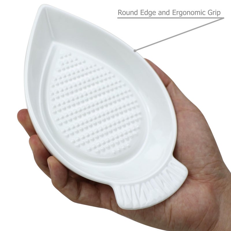 EIKS Ceramic Grater Plate for Grinding Wasabi Ginger Garlic Cheese Carrot Fruits Vegetables, Working for Home Kitchen Cooking Preparation - Image 4
