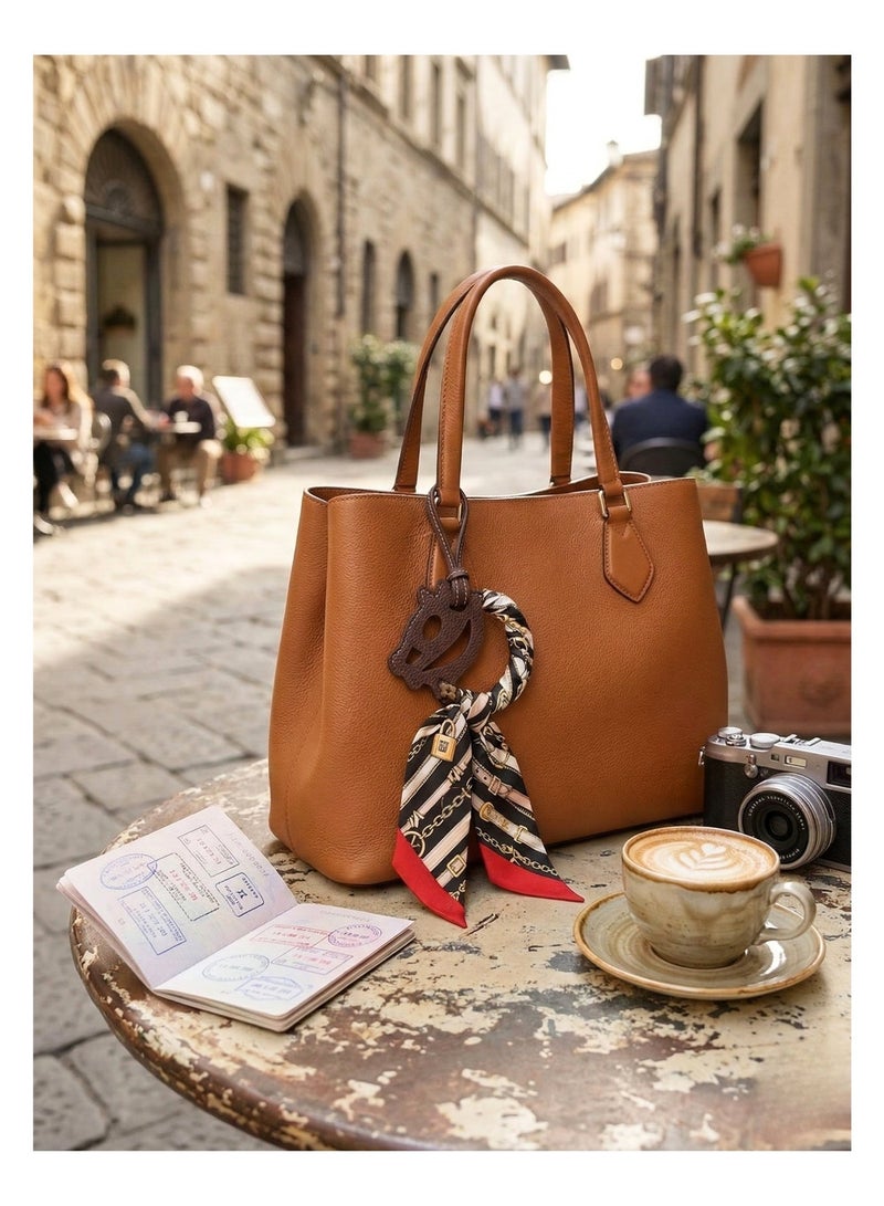 Aspire Books Premium Handmade Leather Horse Charm with Silk Scarf |  Car Mirror Accessory I Bag Pendant - Limited Edition - Image 5