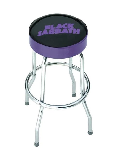 Black Sabbath Bar Stool Logo Design with Padded Swivel Seat Chrome Legs and Footrest 76cm High x 52cm Diameter Officially Licensed Merchandise
