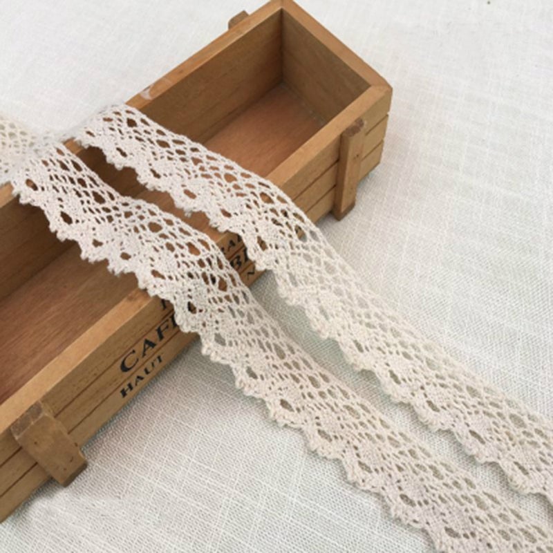 10 Yards Cotton Lace Trim Cotton Embroidery Ribbon Sewing Decorating  DIY Craft Supply 114 Wide 4 Colors Raw White