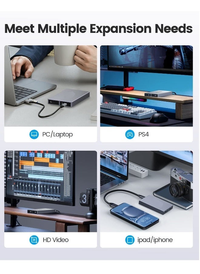 Dual Bay NVMe M2 SSD Enclosure High Speed USB3.2 Gen2 10Gbps Docking Station for PCIe M Key B M Key 2230 2242 2260 2280 SSDs Tool Free Installation Supports up to 4TB - Image 2