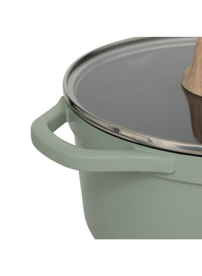 Five Simply Smart Horizon Forged Aluminium Casserole Dish Green and Black 24 cm 204648 - Image 5