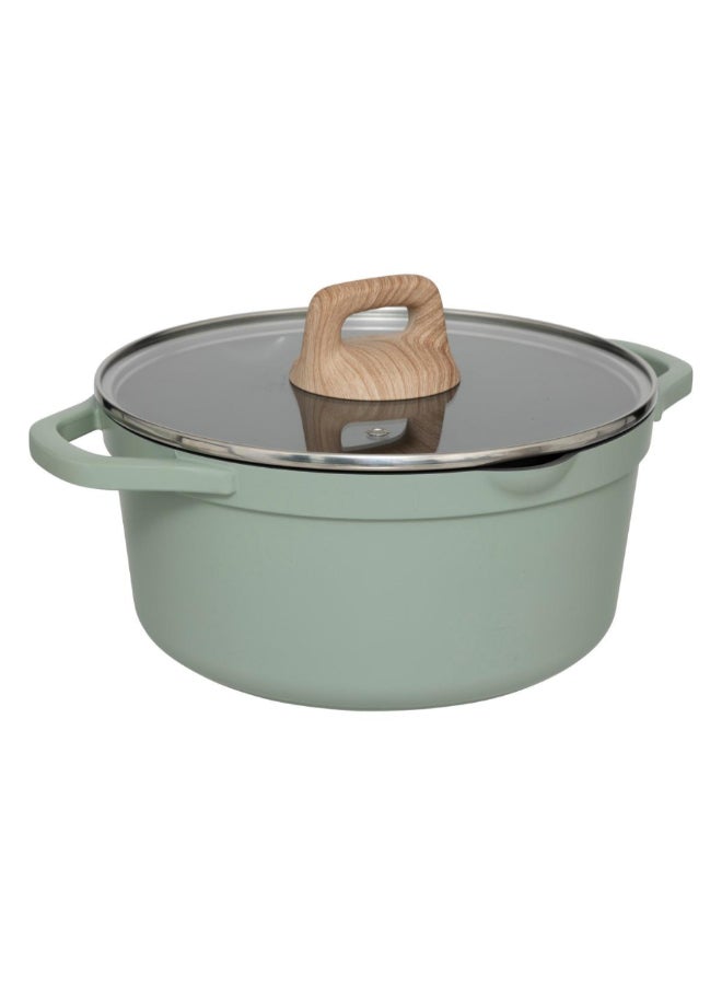 Five Simply Smart Horizon Forged Aluminium Casserole Dish Green and Black 24 cm 204648 - Image 1