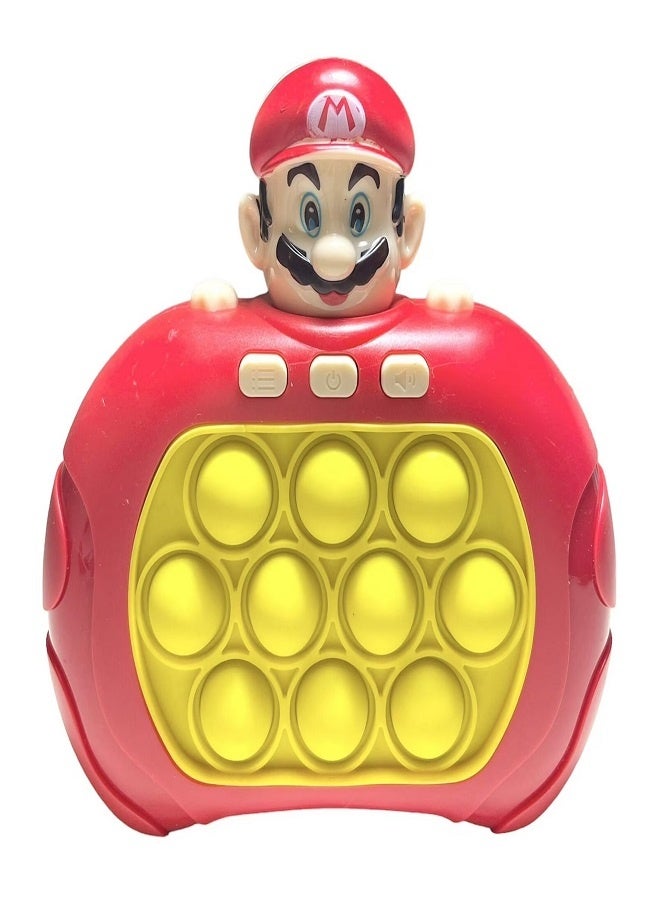 Super Mario Fast Push Game, Cute Anime Pop Fidget Light Up Bubble Handheld Game Toys Electronic Quick Push Game Fidget Sensory Toys Great Birthday Gift For Boys Girls