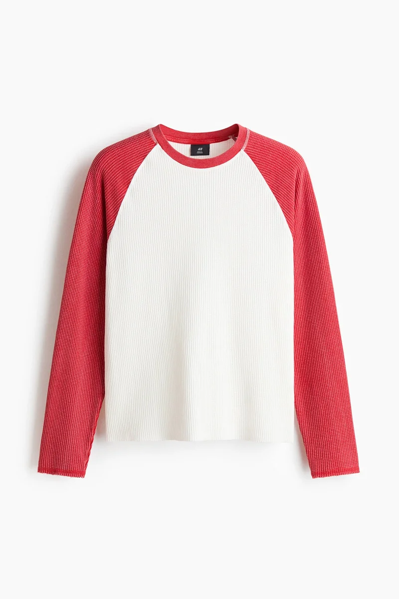H&M  Regular Fit Waffled jersey top for Men | Best Price UAE