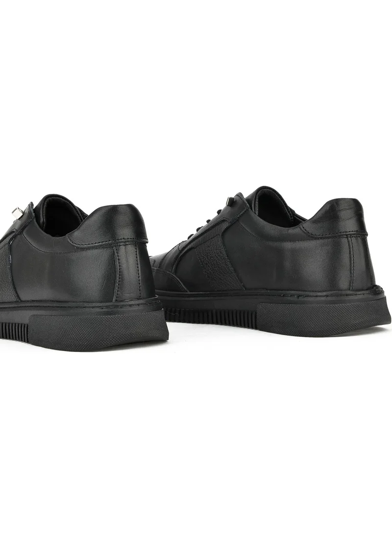 زيا Men's Leather Sneaker 133423Z98 Black