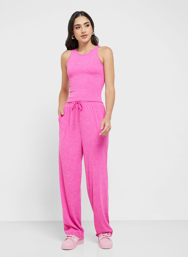 جينجر طقم بلوزة بدون أكمام وبنطلون محبوك - Image 1