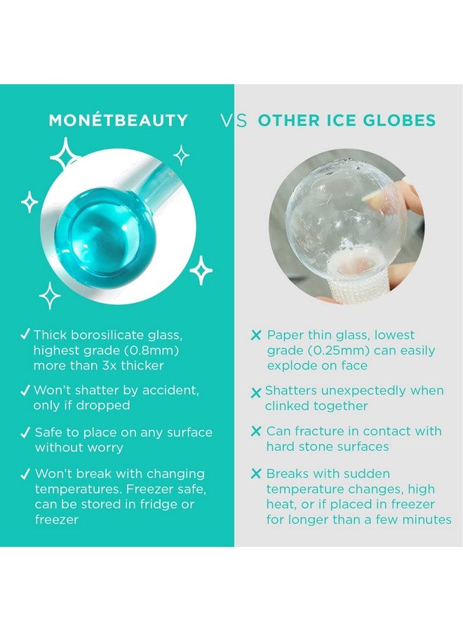 MonétBeauty Ice Globes for Face, Freezer Safe and Highly Effective Facial Globes for Daily Beauty Routines, Face Roller to Reduce Puffiness, Enhance Circulation and Complexion (Blue, No Glitter) - Image 4
