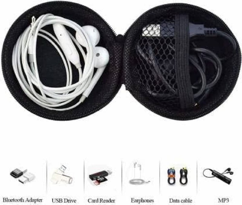 Inefable® Earphone Headphone Case Pouch Cover Carrying Case for Earphones, Headset, Pen Drives, SD Cards, All Mobile Accessories (Black) (Pack of 1 with Free Pubg 1 Pair) - Image 4