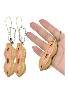 NIBEMINENT Fidget Toy Squeeze Press-A-Peanut Pressure Relief Stress Toys Anti-Anxiety Keychain  - Image 3
