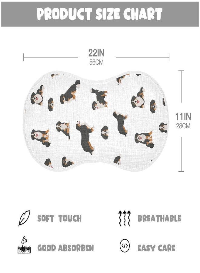 YYZZH Bernese Mountain Dog Muslin Burp Cloths for Baby 2 Pack 100% Cotton Baby Washcloths Bibs for Boy Girl - Image 2
