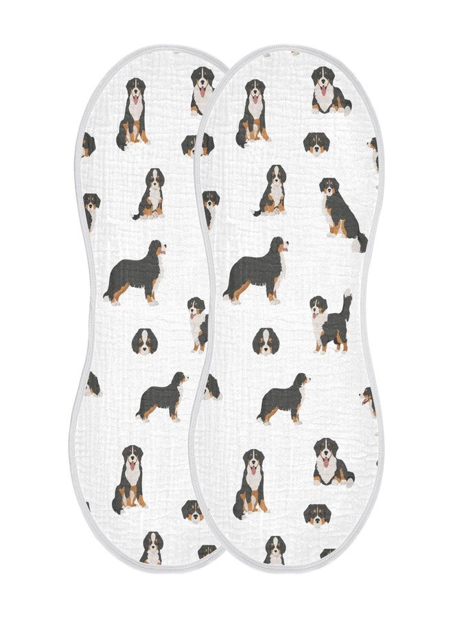 YYZZH Bernese Mountain Dog Muslin Burp Cloths for Baby 2 Pack 100% Cotton Baby Washcloths Bibs for Boy Girl - Image 1