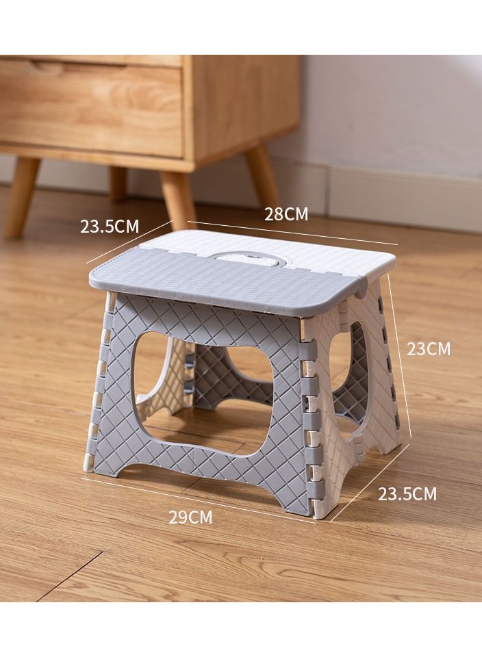 Portable Home Outdoor Folding Stool, Gray - Image 1
