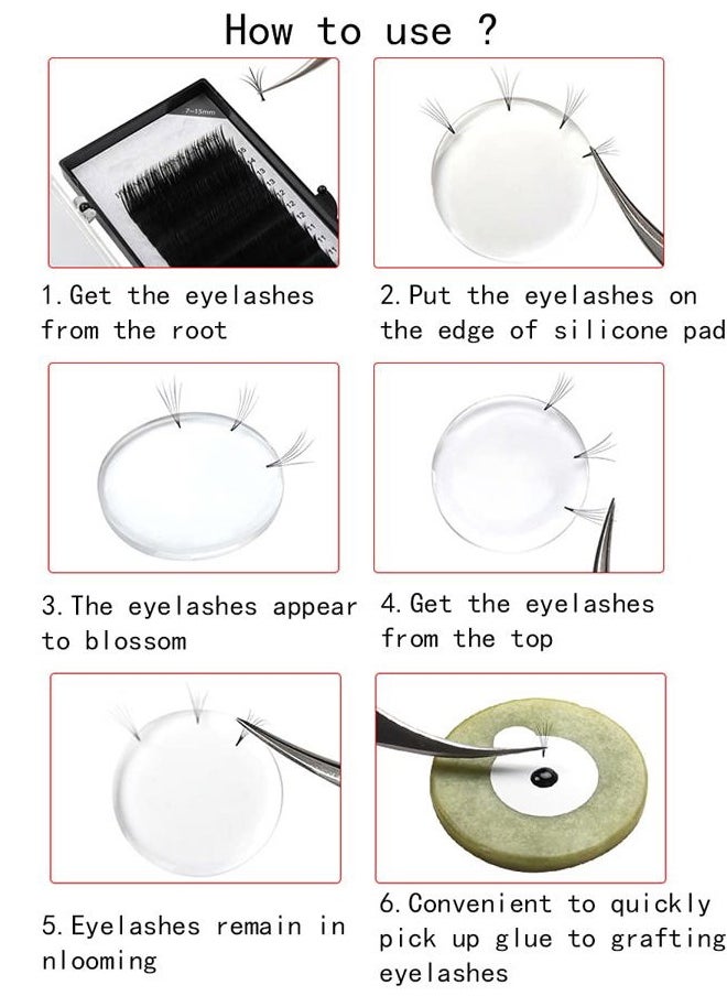 DonLeeving Luckycivia 12 Pcs Silicone Lash Pad Grafted False Easy Fan Lash Pad, Eyelash Silicone Holder Pad, Eyelash Supplies for Beginners Make Fans Blooming Easy Volume Lashes Pallet Tools  - Image 3