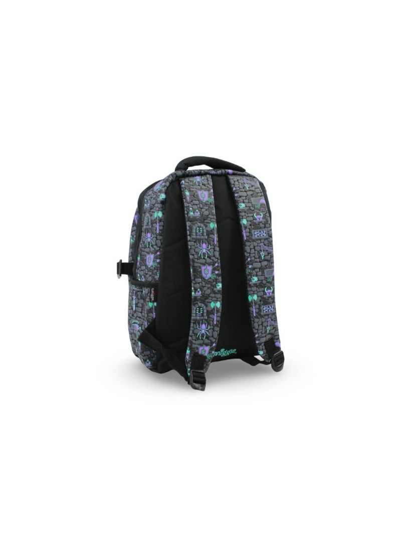 سميجل حقيبة ظهر Smiggle بتصميم ديناصور، مقاس 17 بوصة – أسود ورمادي - Image 2