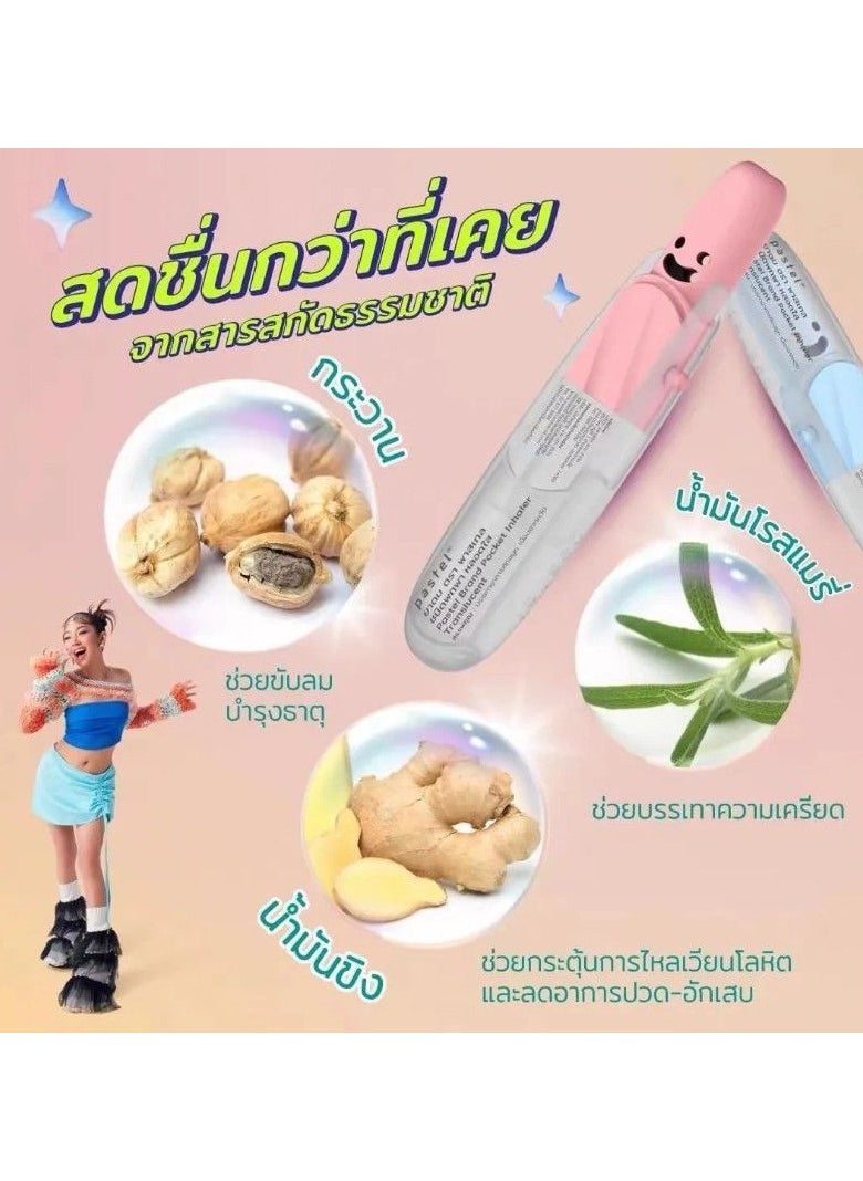 PASTEL 6-PACKS Thai Mint Flavored Nose Cooling Sticks, Magic Nasal Decongestant, Natural Herbal Medicine, Refreshing While Driving, Can Improve Concentration and Provide a Refreshing and Cooling Feeling  - Image 4
