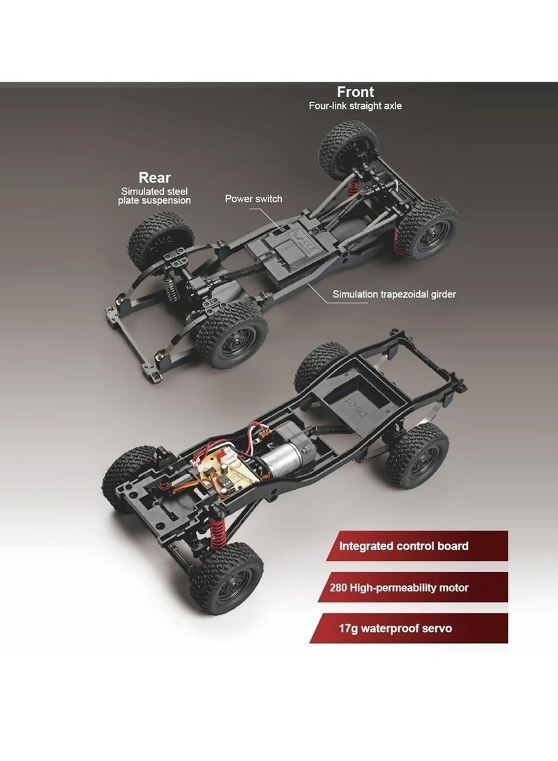 ويلز  عجلات RC زاحف 1/12 شاحنة RC 4x4 زاحف صخور RC LC79 بيك أب بتحكم عن بعد 2.4 جيجاهرتز لجميع التضاريس مع محرك فرشاة 280 وخانق وقيادة متناسبين لعبة جاهزة للتشغيل للكبار - Image 3