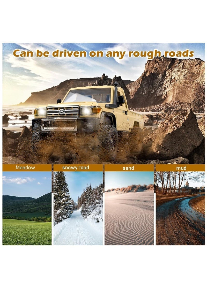 ويلز  عجلات RC زاحف 1/12 شاحنة RC 4x4 زاحف صخور RC LC79 بيك أب بتحكم عن بعد 2.4 جيجاهرتز لجميع التضاريس مع محرك فرشاة 280 وخانق وقيادة متناسبين لعبة جاهزة للتشغيل للكبار - Image 5