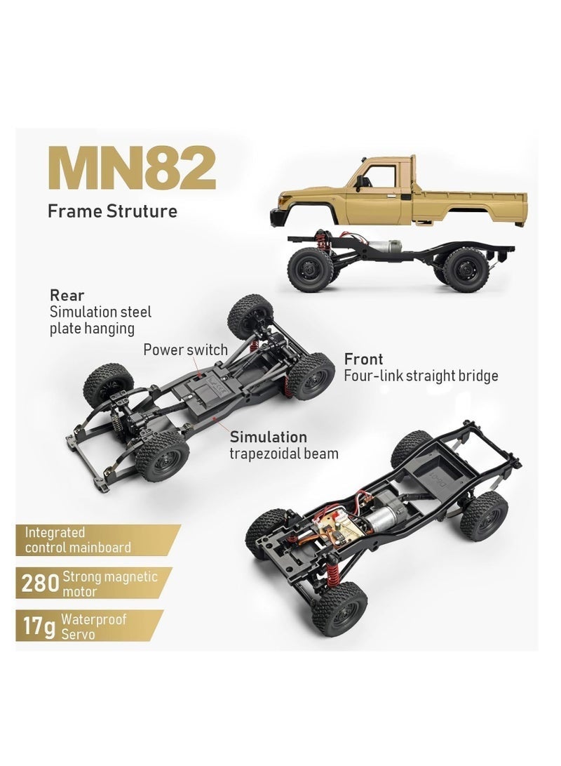 ويلز  عجلات RC زاحف 1/12 شاحنة RC 4x4 زاحف صخور RC LC79 بيك أب بتحكم عن بعد 2.4 جيجاهرتز لجميع التضاريس مع محرك فرشاة 280 وخانق وقيادة متناسبين لعبة جاهزة للتشغيل للكبار - Image 4