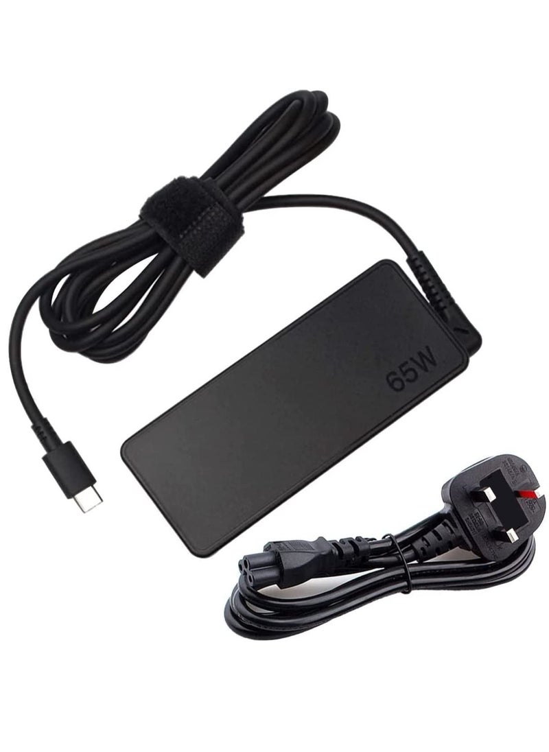 Generic - 65W USB C Laptop Charger for Lenovo ThinkPad X280 X380 X390 L390 E480 E490 E580 E590 E495 R480 S1 2018 T470 T470S T480 T480S 45W Power Adapter Compatible with All Type-C Interface - Image 1