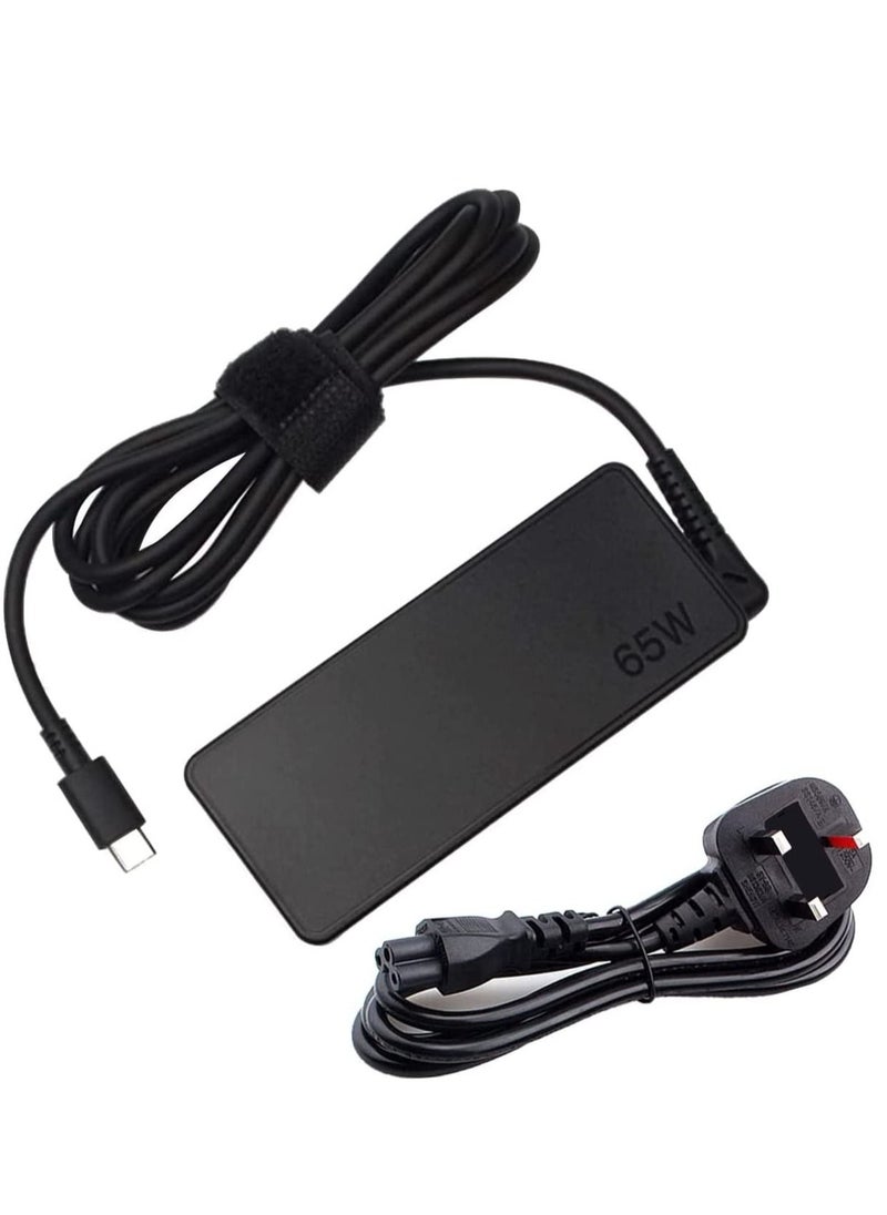 Generic - 65W USB C Laptop Charger for Lenovo ThinkPad X280 X380 X390 L390 E480 E490 E580 E590 E495 R480 S1 2018 T470 T470S T480 T480S 45W Power Adapter Compatible with All Type-C Interface - Image 1