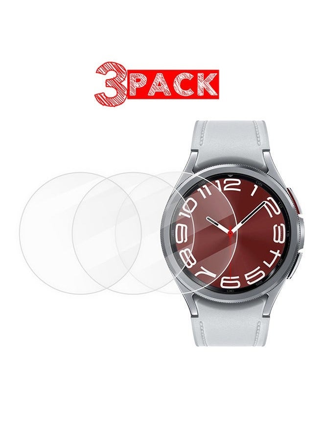 CATANES (for Samsung Galaxy Watch 6 Classic 47mm) 3 Pack Screen Protector Tempered Glass Anti-Scratch 9H Ultra-thin Screen Protector Protective Film Cover Accessories