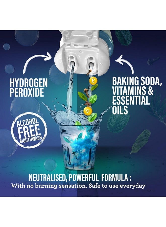 GuruNanda غسول فم لتبييض الأسنان مزدوج الأسطوانة أوكسيبرست - خالي من الكحول والفلورايد، بيروكسيد الهيدروجين لتعزيز بياض الأسنان - نعناع بري - 20 أونصة سائلة - Image 3