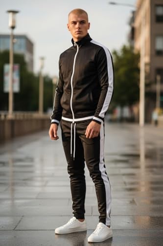 SCREENSHOT Men's Athletic Fitness Slim Fit Workout Track Pants BASIC S41700-Black-Medium - Image 3