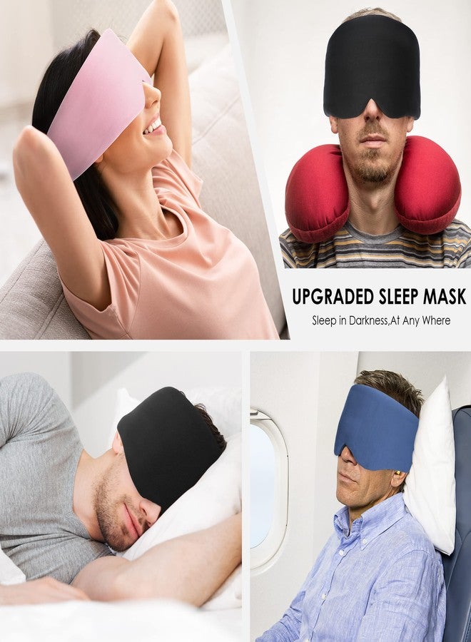 FRESHME Pure Handmade Cotton Sleep Mask - Blackout Eye Mask with Adjustable Velcro Soft and Comfortable Eye Blinder Shade for Men Women Travel Office Nap Airplane Blue - Image 5