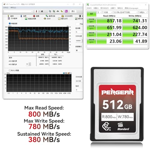 Pergear 512GB CFexpress Type A Memory Card VPG200 Up to 800MBs Read Speed 780MBs Write Speed for 4K 120P8K 30P Recording 2Pack - Image 3