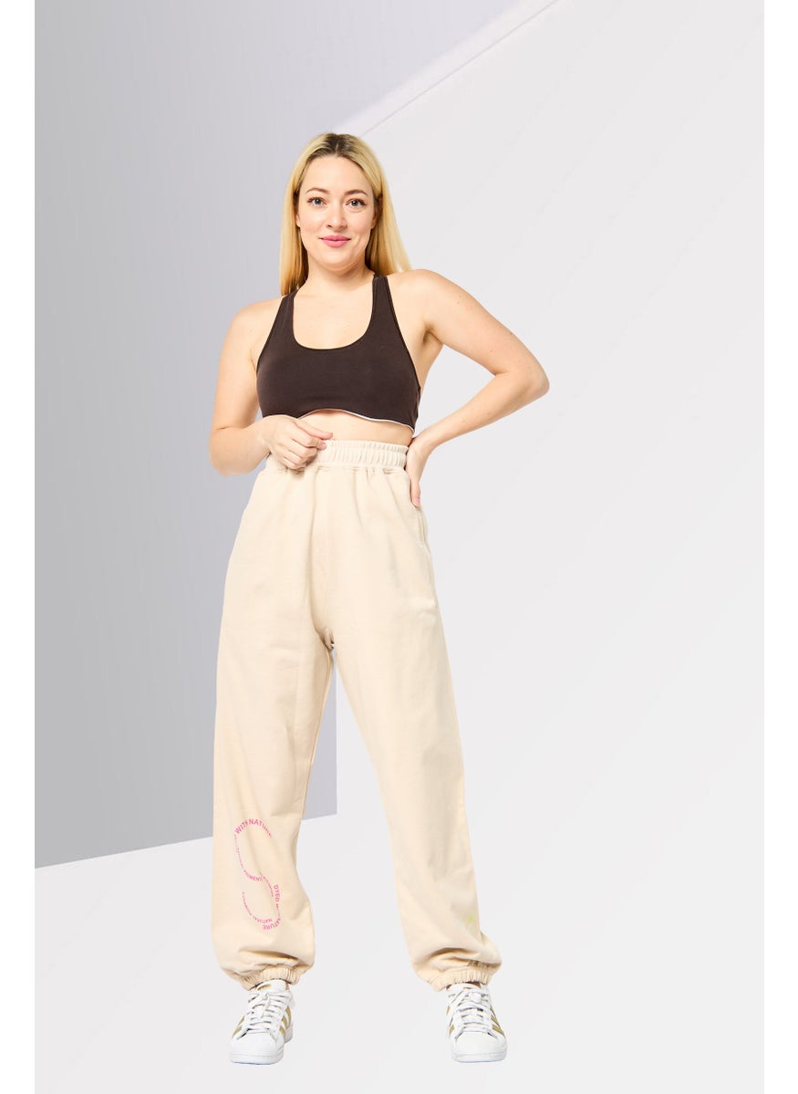 Adidas Adidas by Stella McCartney Women Sportswear Fit Outdoor Sweatpants, Beige  - Image 3