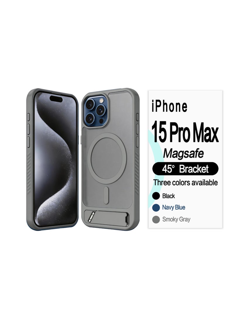 حافظة هاتف بحامل مغناطيسي قابل للطي، حماية كاملة، متوافقة مع iPhone 15 Pro Max
