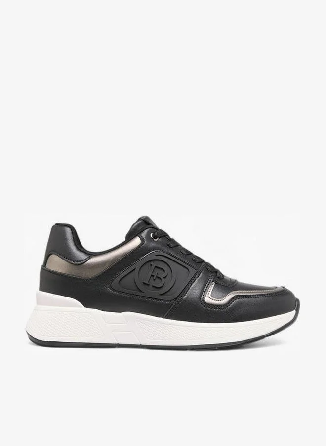 Flora Bella By Shoexpress BLACK Women Logo Embossed Sneakers with Lace-Up Closure for Women | Best Price UAE