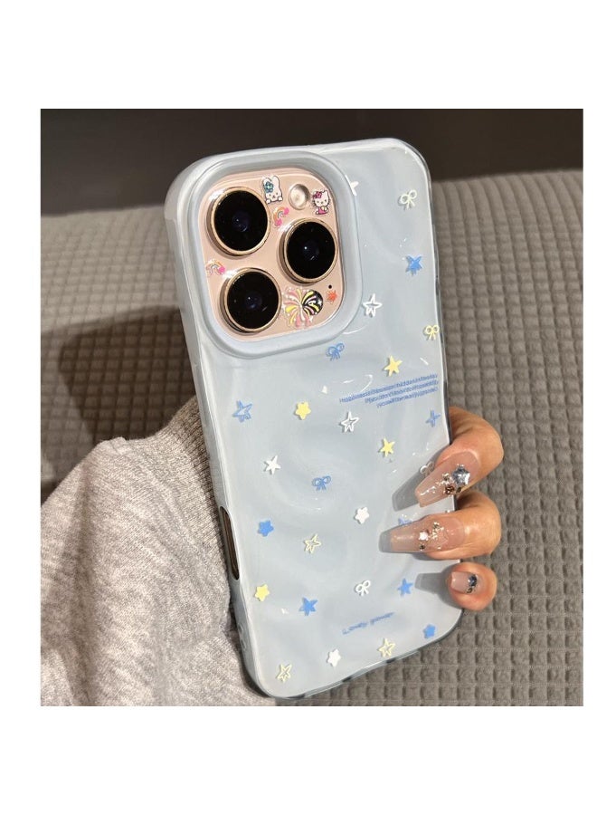 NIBEMINENT Star Bow Protective TPU Case Cover For IPhone 15 Plus, Blue - Image 2