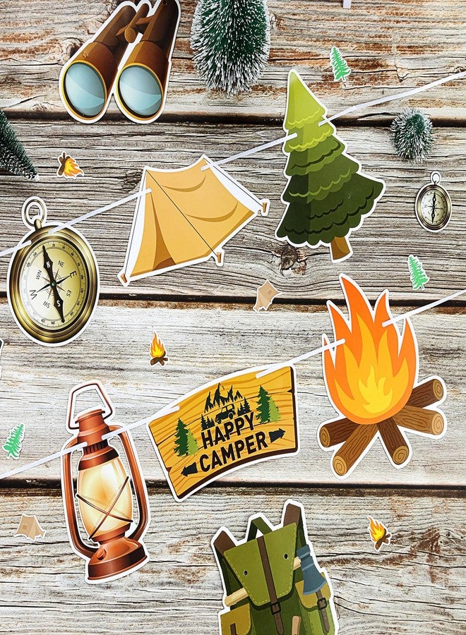 Fangleland Camping Party Decorations Welcome to Our Campsite Banner, Camper Garland for Lumberjack Birthday Baby Shower Adventure Party Supplies - Image 3