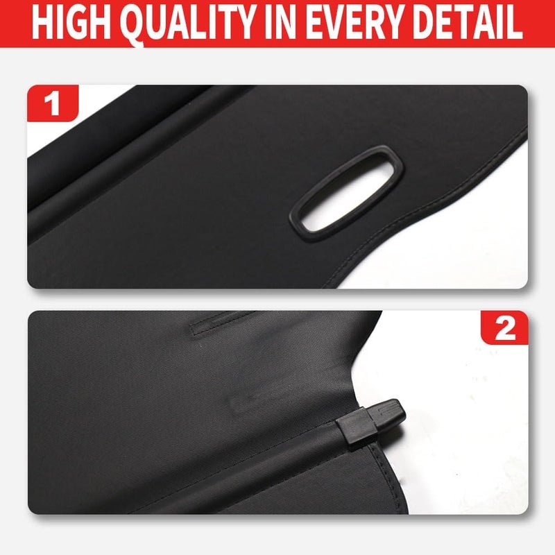 Marretoo Black Retractable Rear Trunk Cargo Cover for Honda CRV (2017-2022) - Image 4