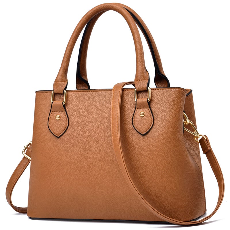 CHICAROUSAL Purses and Handbags for Women Leather Crossbody Bags Women's Tote Shoulder Bag (CC Brown) - Image 1