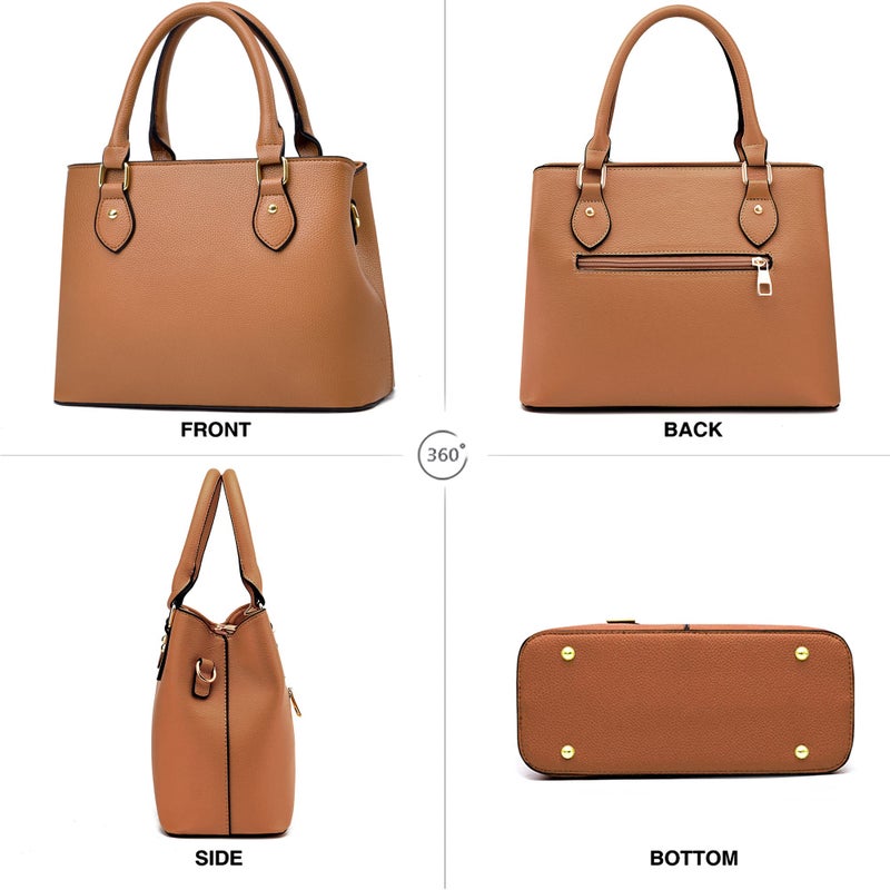 CHICAROUSAL Purses and Handbags for Women Leather Crossbody Bags Women's Tote Shoulder Bag (CC Brown) - Image 3