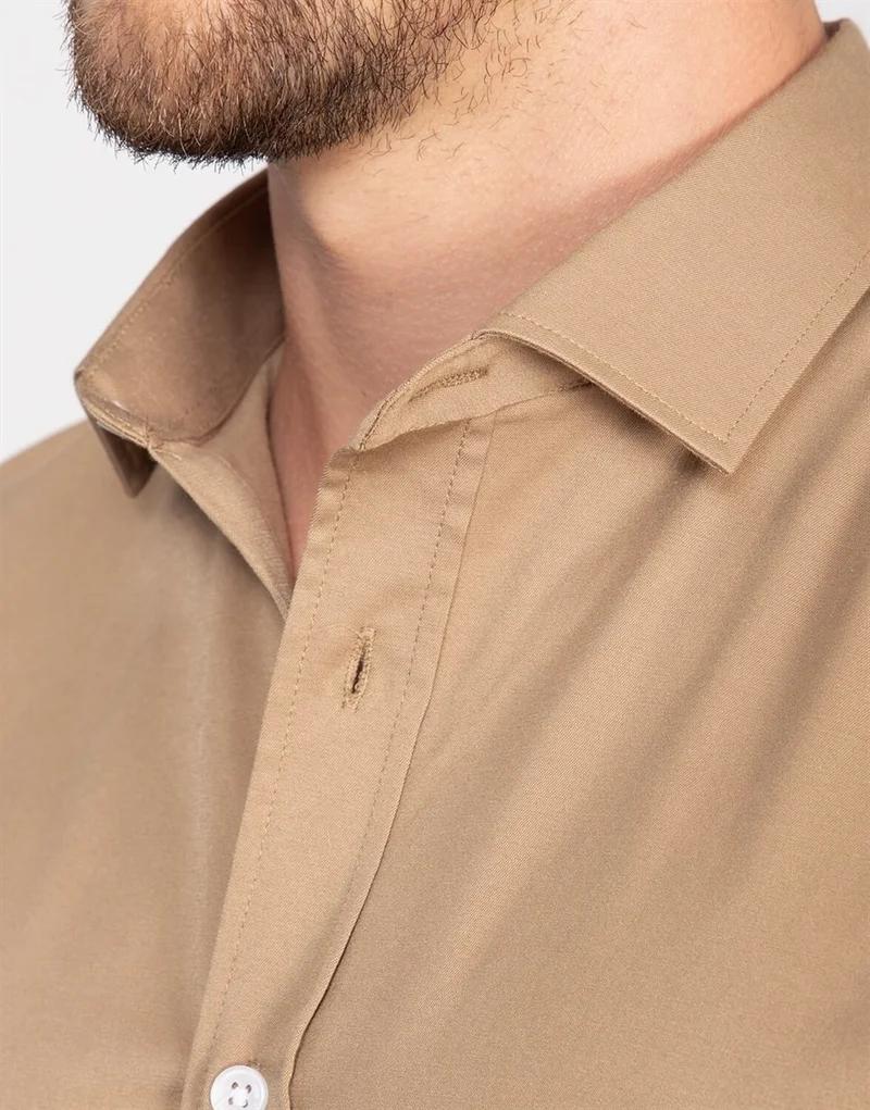 Tudors Slim Fit Lycra Plain Satin Men's Shirt