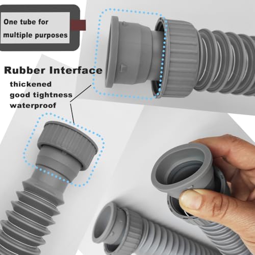 TGEOND 2Pack Flexible Sink Drain Pipes with PTrap With Compatibility for Both 1 14 and 1 12 Sink Openings Fit For Kitchen and Bathroom Sink The Silicone Nut LeakProof - Image 3