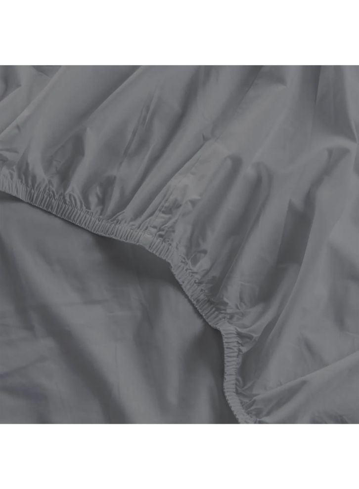BYFT Orchard Exclusive (Grey) Queen Size Fitted Sheet 160x210 Cm (Set of 1 Pc) Cotton percale Weave, Soft and Luxurious, High Quality Bed linen -180 TC - Image 3