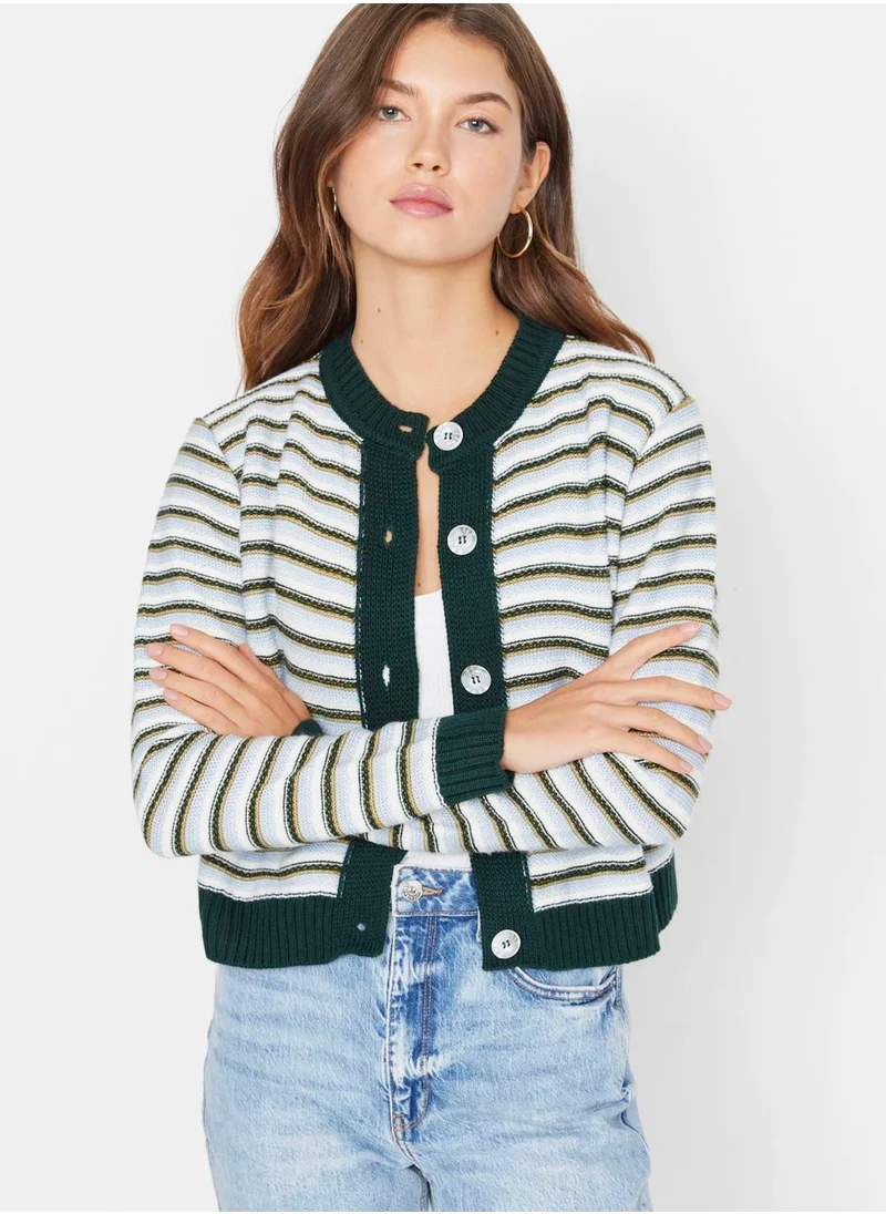 trendyol Striped Knitted Cardigan