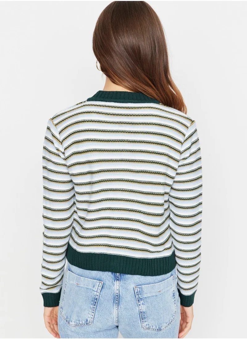 trendyol Striped Knitted Cardigan