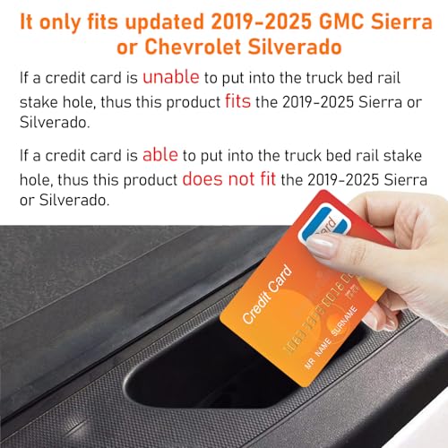TTCR-II لأغطية ثقوب دعامات سرير GMC سييرا وشيفروليه سيلفرادو 2019-2024 2025، أغطية شاحنة بونيو دعامات جيب سيلفرادو دينالي/SLE/SLT/AT4 وسيلفرادو هاي كانتري/LT/LTZ (عبوتين)  - Image 2