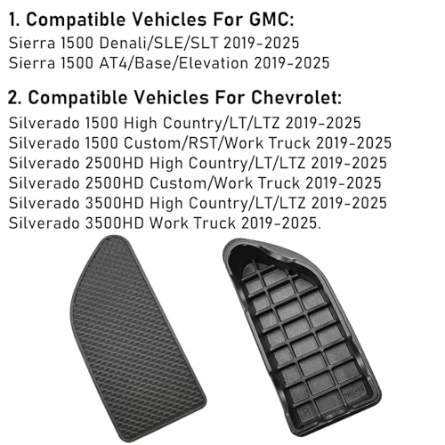 TTCR-II لأغطية ثقوب دعامات سرير GMC سييرا وشيفروليه سيلفرادو 2019-2024 2025، أغطية شاحنة بونيو دعامات جيب سيلفرادو دينالي/SLE/SLT/AT4 وسيلفرادو هاي كانتري/LT/LTZ (عبوتين)  - Image 3