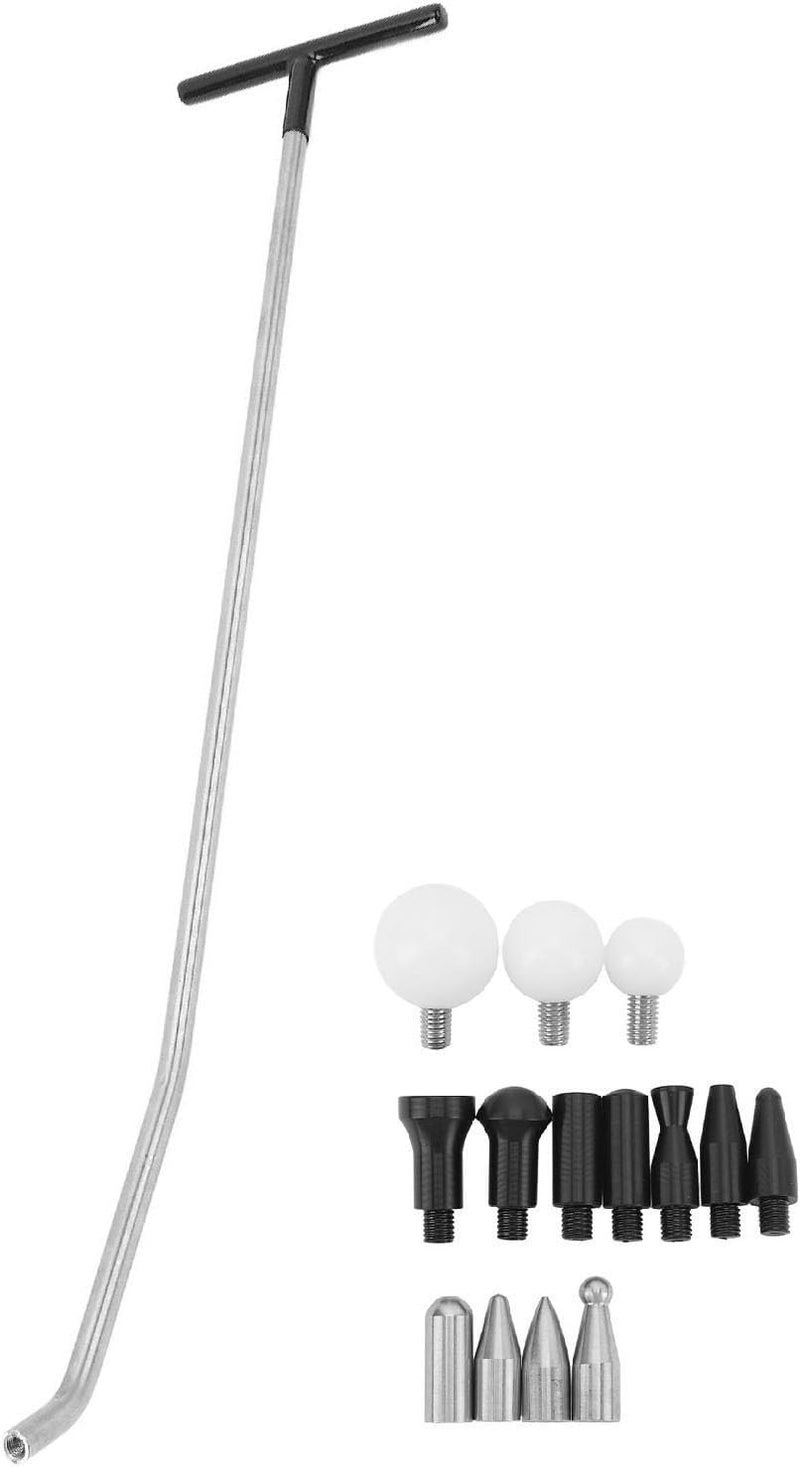 Dent Hail Repair Tool, Paintless Dent Removal Kit with 14 Interchangeable Heads, Stainless Steel Rustproof Dents Removal Rods for Auto Body Hail Damage Repair - Image 1
